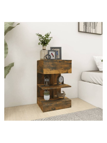 Sonata H Нощни шкафчета 2 бр опушен дъб 40x35x65 см инженерно дърво