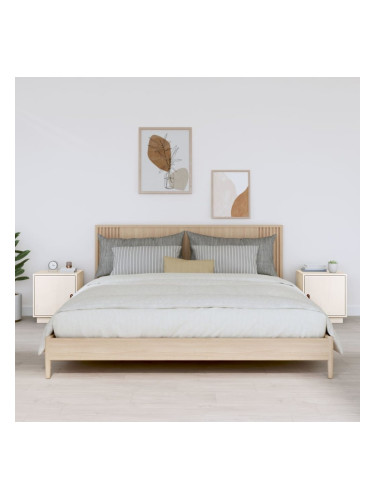 Sonata H Нощни шкафчета, 2 бр, бели, 40x34x45 см, борово дърво масив