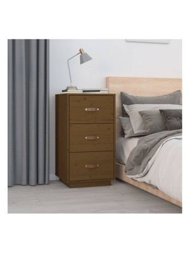Sonata H Нощно шкафче, меденокафяво, 40x40x75 см, борово дърво масив