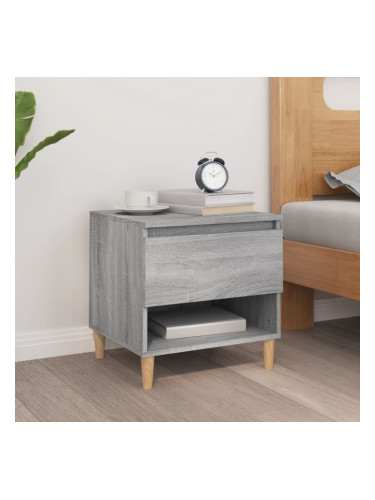 Sonata H Нощна масичка, cив сонома, 50x46x50 см, инженерно дърво