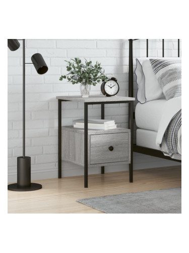 Sonata H Нощно шкафче, сив сонома, 34x36x50 см, инженерно дърво
