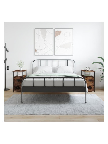 Sonata H Нощни шкафчета 2 бр опушен дъб 30x60x60 см инженерно дърво