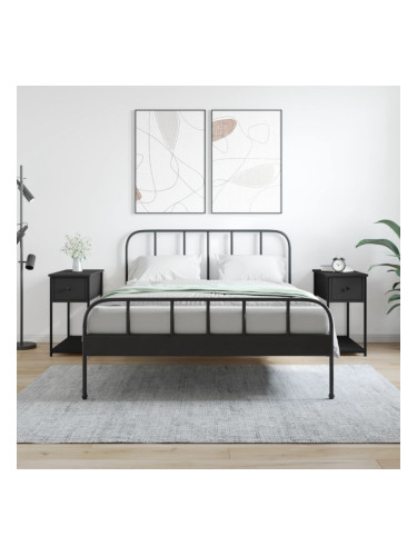 Sonata H Нощни шкафчета 2 бр черни 30x60x60 см инженерно дърво