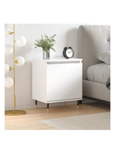 Sonata H Нощно шкафче бял гланц 40x30x50 см инженерно дърво