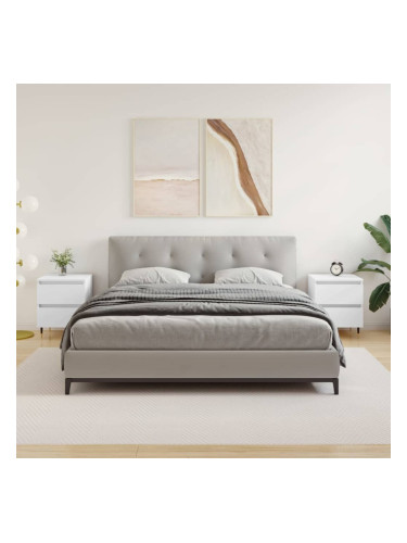 Sonata H Нощни шкафчета, 2 бр, бели, 40x35x50 см, инженерно дърво