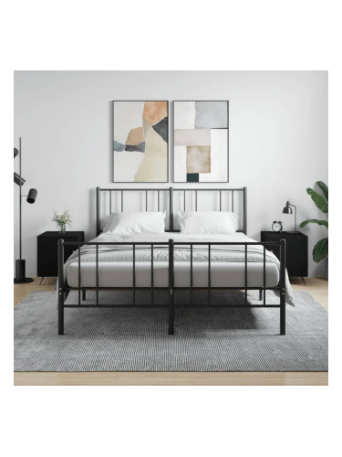 Sonata H Нощни шкафчета 2 бр черни 40x40x50 см инженерно дърво