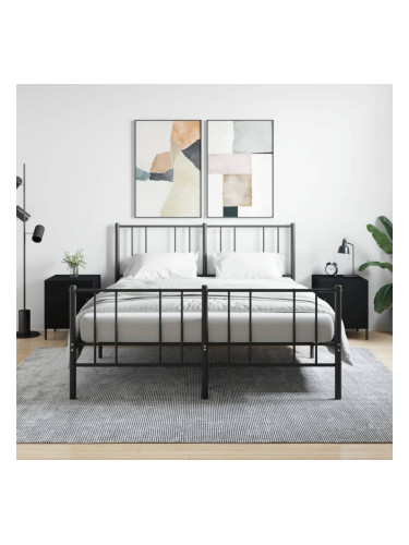 Sonata H Нощни шкафчета 2 бр черни 40x40x50 см инженерно дърво