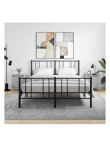 Sonata H Нощни шкафчета 2 бр бетонно сиво 40x30x50 см инженерно дърво