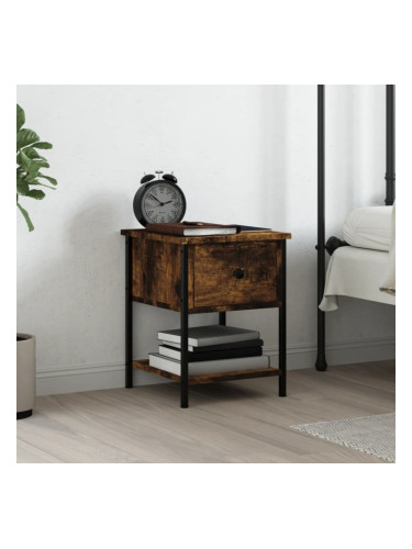 Sonata H Нощна масичка, опушен дъб, 34x35,5x45 см, инженерно дърво