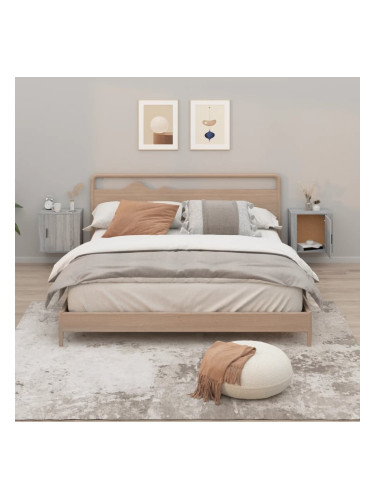 Sonata H Нощни шкафчета за стенен монтаж, 2 бр, сив сонома, 50x30x47 см