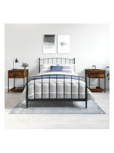 Sonata H Нощни масички, 2 бр, опушен дъб, 44x45x58 см, инженерно дърво