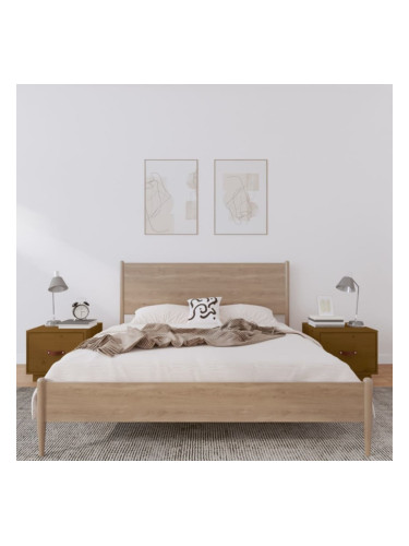 Sonata H Нощни шкафчета, 2 бр, меденокафяви, 40x34x35 см, бор масив