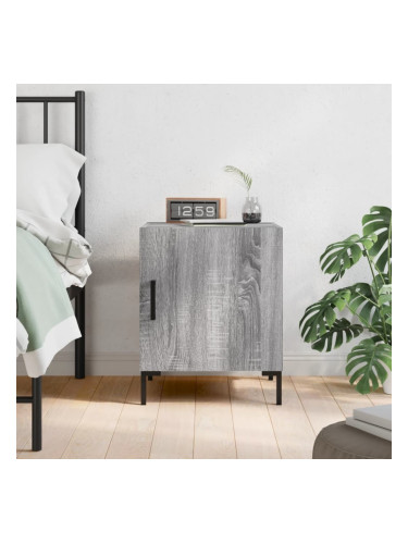 Sonata H Нощно шкафче, сив сонома, 40x40x50 см, инженерно дърво