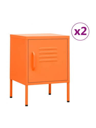 Sonata H Нощни шкафчета, 2 бр, оранжеви, 35х35х51 см, стомана