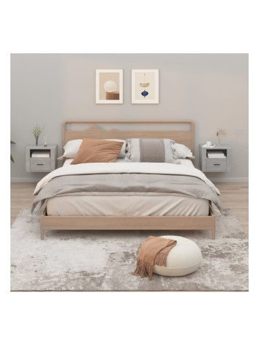 Sonata H Нощни шкафчета за стенен монтаж 2 бр бетонно сиви 50x36x40 см