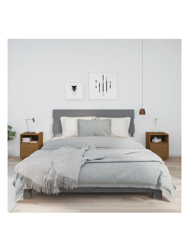 Sonata H Нощни шкафчета, 2 бр, меденокафяви, 40x34x55 см, бор масив