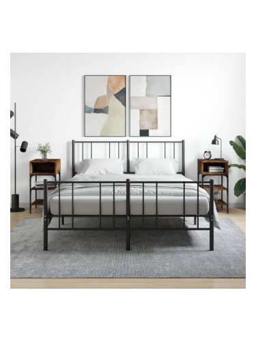 Sonata H Нощни масички, 2 бр, опушен дъб, 35x34,5x70 см, инженерно дърво