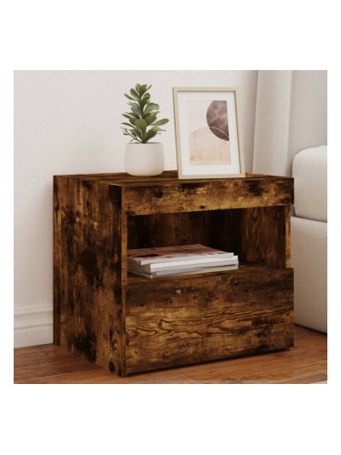 Sonata H Нощно шкафче с LED осветление, опушен дъб, 50x40x45 см