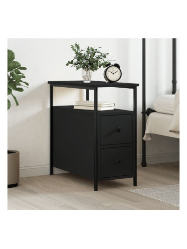 Sonata H Нощно шкафче, черно, 30x60x60 см, инженерно дърво