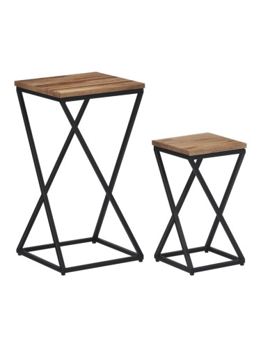 Sonata H Странични маси, 2 бр, регенерирано тиково дърво масив