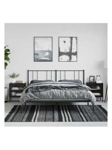 Sonata H Нощни шкафчета 2 бр черни 50x35x60 см стъкло и стомана