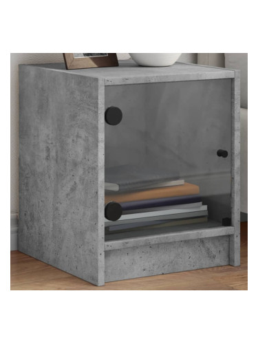 Sonata H Нощни шкафчета със стъклени врати 2 бр бетонно сиво 35x37x42 см