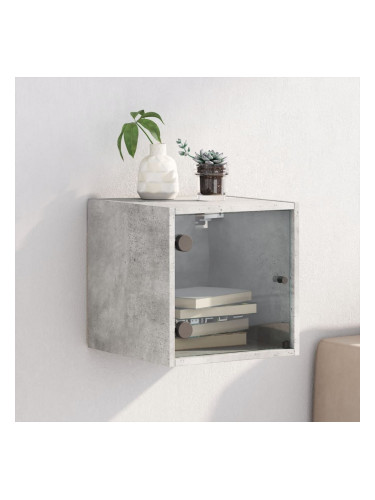 Sonata H Нощно шкафче със стъклена врата бетонно сиво 35x37x35 cm