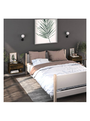 Sonata H Нощни шкафчета за стенен монтаж, 2 бр, опушен дъб