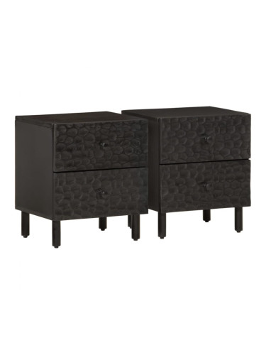 Sonata H Нощни шкафчета, черни, 2 бр, 40x33x46 см, манго масив
