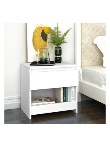 Sonata H Нощно шкафче, бяло, 40x30x39 см, инженерно дърво