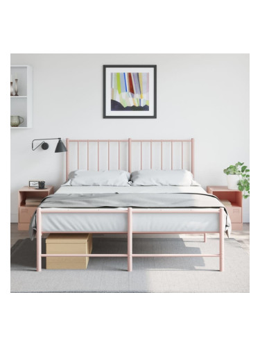 Sonata H Нощни шкафчета, 2 бр, розови, 34,5x39х44 см, стомана