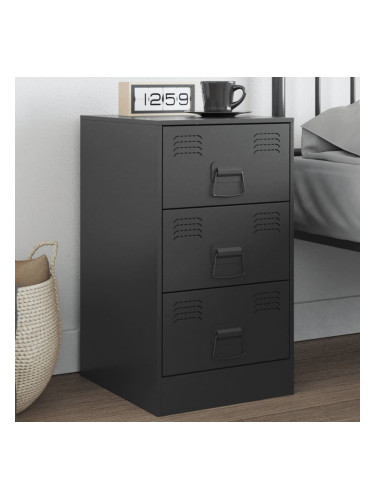 Sonata H Нощно шкафче, черно, 34,5x39x62 см, стомана