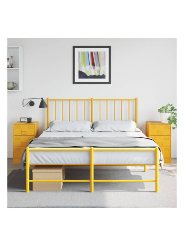 Sonata H Нощни шкафчета 2 бр горчица жълто 34,5x39x62 см стомана