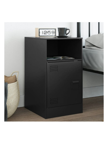 Sonata H Нощно шкафче, черно, 34,5x39x62 см, стомана