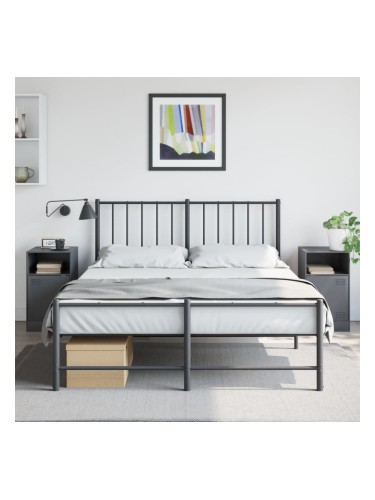 Sonata H Нощни шкафчета, 2 бр, антрацит, 34,5x39x62 см, стомана