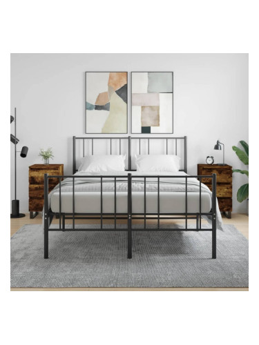 Sonata H Нощни шкафчета 2 бр опушен дъб 40x35x69 см инженерно дърво