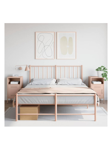 Sonata H Нощни шкафчета, 2 бр, розово, 36x39x68 см, стомана