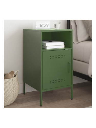 Sonata H Нощно шкафче, маслиненозелено, 36x39x68 см, стомана