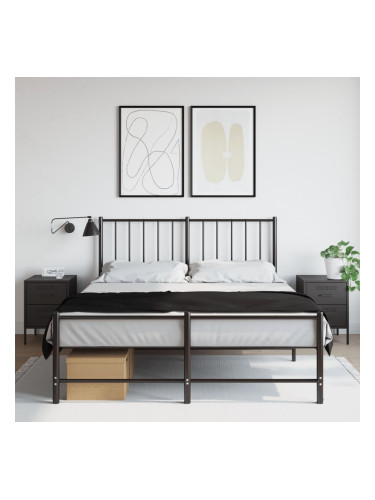 Sonata H Нощно шкафче 2 бр черно 36x39x50,5 см стомана