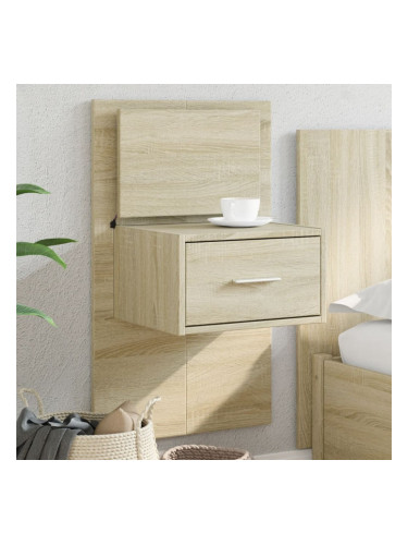 Sonata H Нощно шкафче за стена с LED осветление, дъб сонома