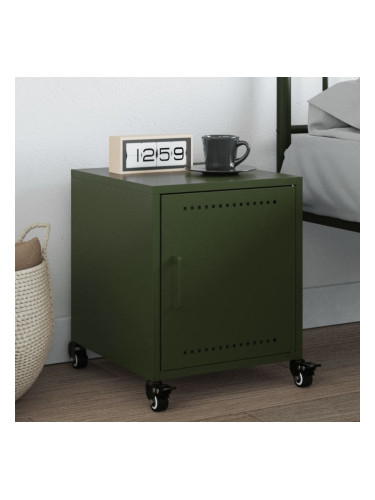 Sonata H Нощно шкафче, маслиненозелено, 36x39x43,5 см, стомана