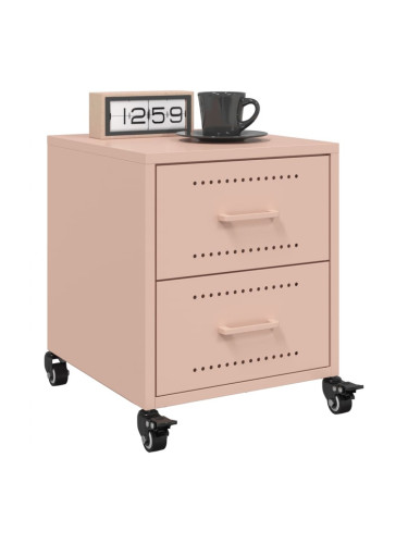 Sonata H Нощни шкафчета, 2 бр, розови, 36x39x43,5 см, стомана