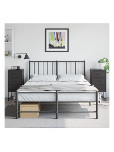 Sonata H Нощни шкафчета 2 бр черен 36x39x78 см стомана