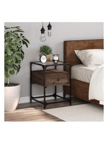 Sonata H Нощно шкафче, кафяв дъб, 40x40x55 см, инженерно дърво