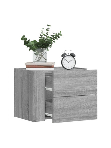 Sonata H Нощни шкафчета за стенен монтаж, 2 бр, сив сонома, 45x30x35 см