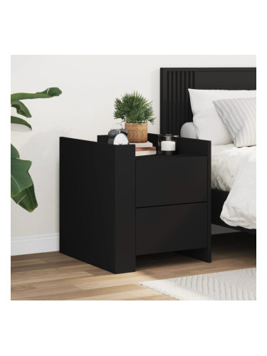Sonata H Нощно шкафче, черно, 45x50x50 см, инженерно дърво