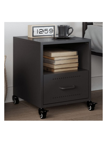 Sonata H Нощно шкафче, черно, 36x39x43,5 см, стомана