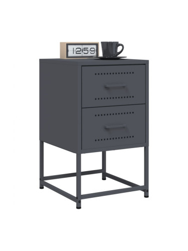 Sonata H Нощни шкафчета 2 бр антрацит 36x39x60,5 см стомана