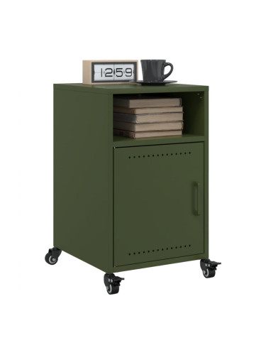 Sonata H Нощни шкафчета 2 бр маслиненозелени 36x39x59 см стомана