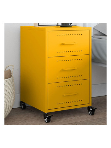 Sonata H Нощно шкафче, горчица жълто, 36x39x59 см, стомана